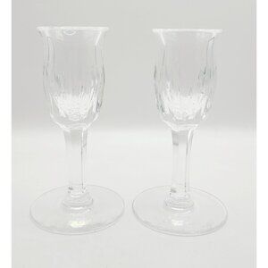 Vtg Waterford Crystal Carina Pattern Candle Holders Set Candlesticks 5 Inches